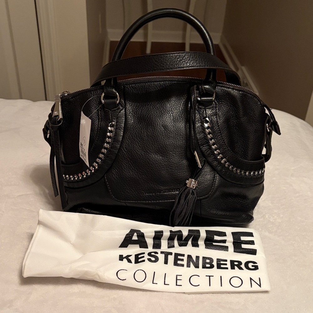 Aimee Kestenberg Black Leather Satchel
